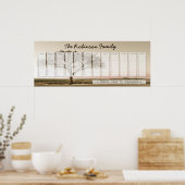 Poster Calendrier perpétuel personnalisé pour la famille  (Cuisine)