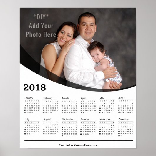 Poster Calendrier personnalisé 2018 avec photo DIY (Devant)