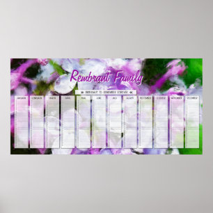 Poster Calendrier personnalisé de date d'anniversaire de 