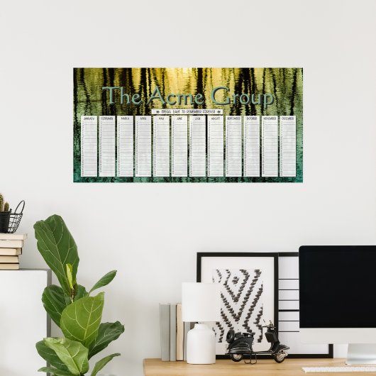 Poster Calendrier personnalisé de jours spéciaux Reflets (Bureau à domicile)