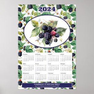 Poster Calendrier personnalisé des Blackberries 2024