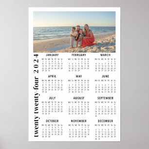 Poster Calendrier photo 2024 minimaliste moderne