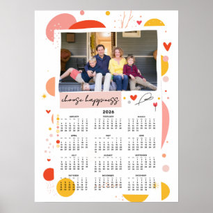 Poster Calendrier Photo 2026 Choisissez le Bonheur Affich