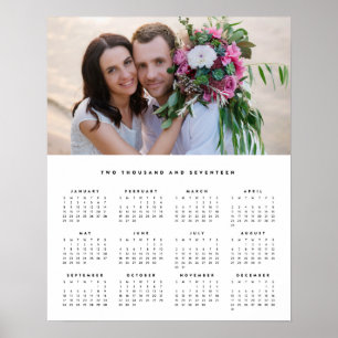 Poster Calendrier photo annuel minimal 16x20 2017
