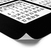 Poster Calendrier - Photo verticale au centre noir (Coin)