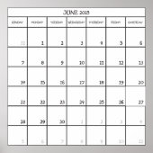POSTER CALENDRIER PLANNER JUIN 2015 (Devant)
