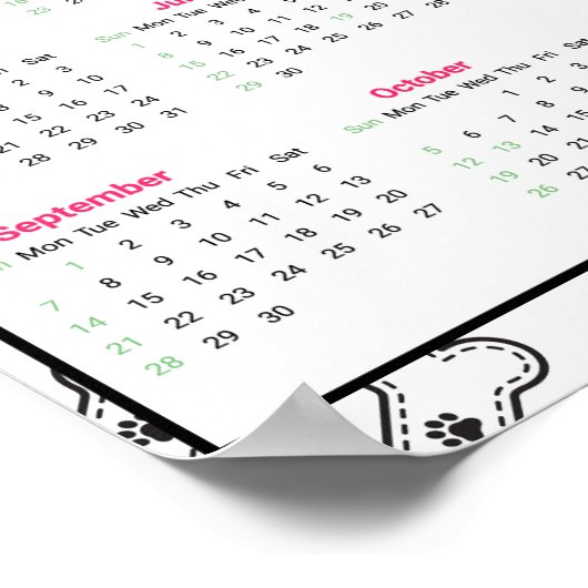 Poster Calendrier Poodle and Bones 2025 (Coin)