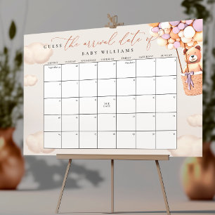 Poster Calendrier pour deviner la date prévue d'accouchem