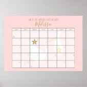 Poster Calendrier pour deviner la date prévue Rose Jeu de (Devant)