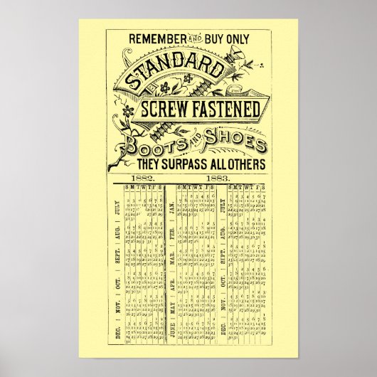 Poster Calendrier publicitaire de chaussures et de bottes (Devant)
