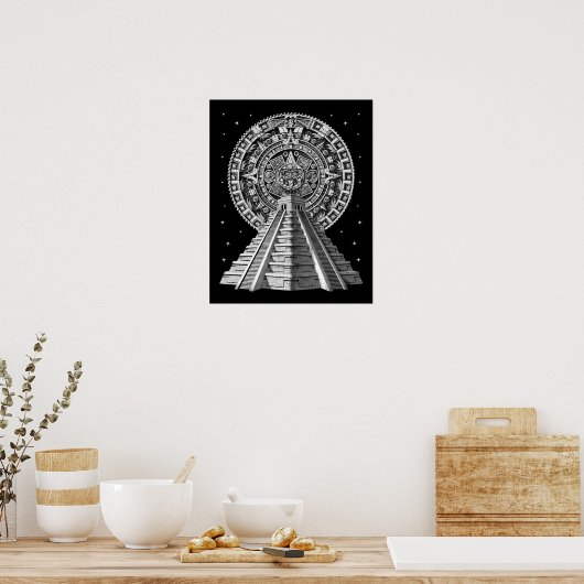 Poster Calendrier Pyramide Aztec (Cuisine)