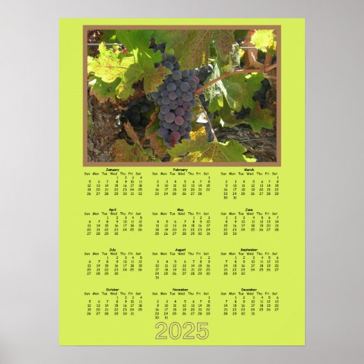 Poster Calendrier - Raisins sur la Vigne 2025 (Devant)