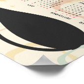 Poster Calendrier rétro atomique 2025 Chat noir milieu du (Coin)