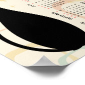 Poster Calendrier rétro atomique chat noir milieu du sièc (Coin)