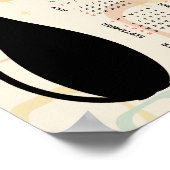 Poster Calendrier rétro atomique chat noir milieu du sièc (Coin)