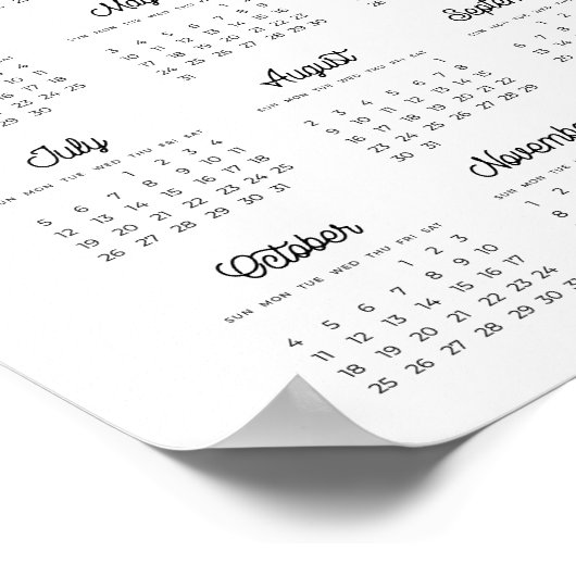 Poster Calendrier Retro typographie 2022 (Coin)