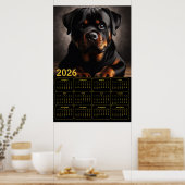 Poster Calendrier Rottweiler 2026 (Cuisine)