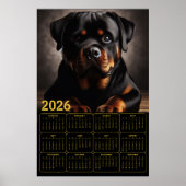 Poster Calendrier Rottweiler 2026 (Devant)