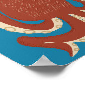 Poster Calendrier rouge et bleu octopus 2021 (Coin)