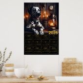 Poster Calendrier rustique Dalmatien 2026 (Cuisine)