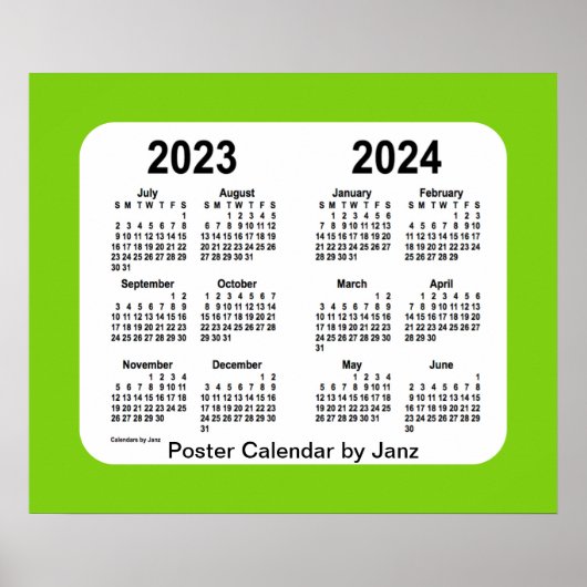 Poster Calendrier scolaire 2023-2024 de Yellowgreen par J (Devant)