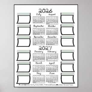 Poster Calendrier Scolaire 2026-2027 en Tissu avec Police