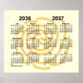Poster Calendrier scolaire 2036-2037 des jours ensoleillé (Devant)
