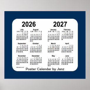 Poster Calendrier scolaire bleu de la boîte de police 202