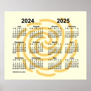 Poster Calendrier scolaire des jours ensoleillés 2024-202