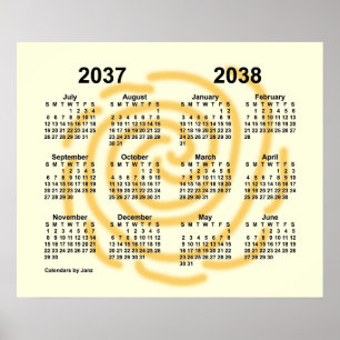 Poster Calendrier scolaire ensoleillé 2037-2038 par Janz