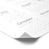 Poster Calendrier simple 2026 bleu-gris moderne sur une p (Coin)