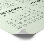 Poster Calendrier Simple de Base Vert Sauge 2027 (Coin)