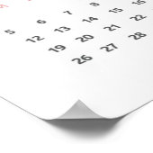Poster Calendrier simple rose 2025 (Coin)
