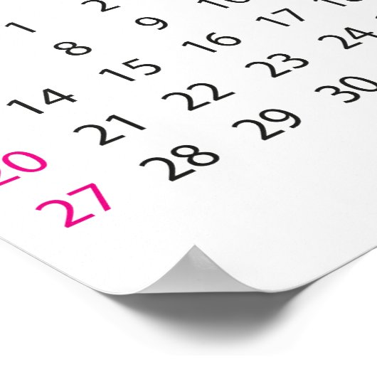 Poster Calendrier simple rose octobre 2023 (Coin)