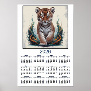 Poster Calendrier Tigre Chaton 2026
