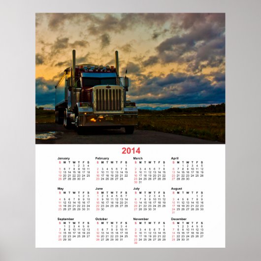 Poster Calendrier Truck Stop Sky 2014 (Devant)