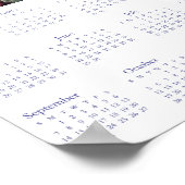 Poster Calendrier vintage 2025. Fleurs de café Croissants (Coin)