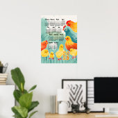 Poster Calendrier Whimsical Poulet 2025 Cute Chicks Paste (Bureau à domicile)
