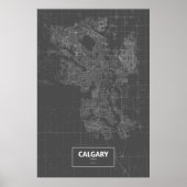 Poster Calgary (Alberta) (blanc sur noir) (Devant)