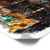 Poster Calgary Alberta Skyline par nuit (Coin)