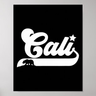 Poster Cali Vintage Californie Ours Usa Etat Beauté Desi