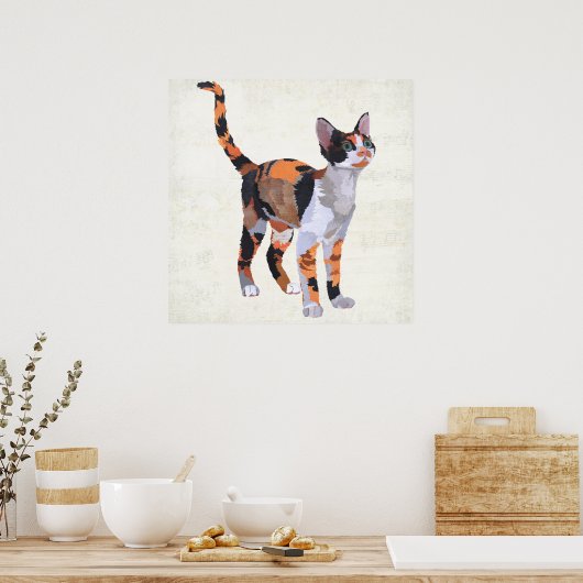 POSTER CALICO CAT (Cuisine)