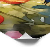 Poster Calico Cat dans le jardin de printemps avec papill (Coin)