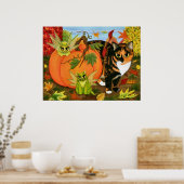 Poster Calico Cat Fairy Cats Feuilles Automne Art d'autom (Cuisine)