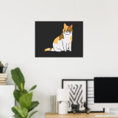 Poster Calico Essential, Portrait Calico, Cute Calico Cat (Bureau à domicile)