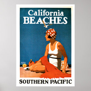 Poster California Beach Vintage voyage