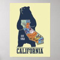Poster California Bear Golden State