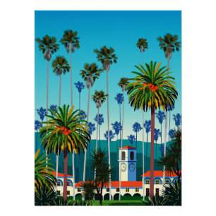 Poster California Dreaming : City Park avec Palm Trees