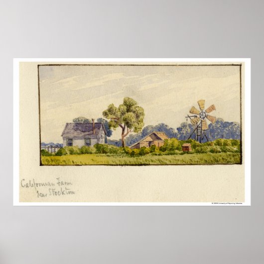 Poster California Farm, Près De Stockton (Devant)