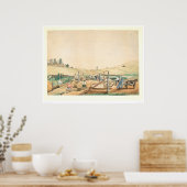 Poster California Miners Working an Arrastra (0111A) (Cuisine)